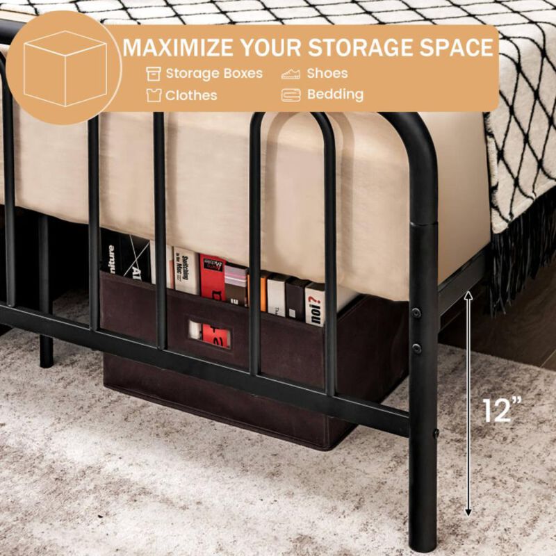 Hivvago Metal Bed Frame with Headboard and Footboard
