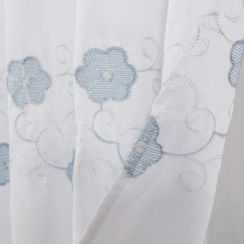 RT Designers Collection Tiffany Embroidered Stylish Shower Curtain 70" x 72" Teal