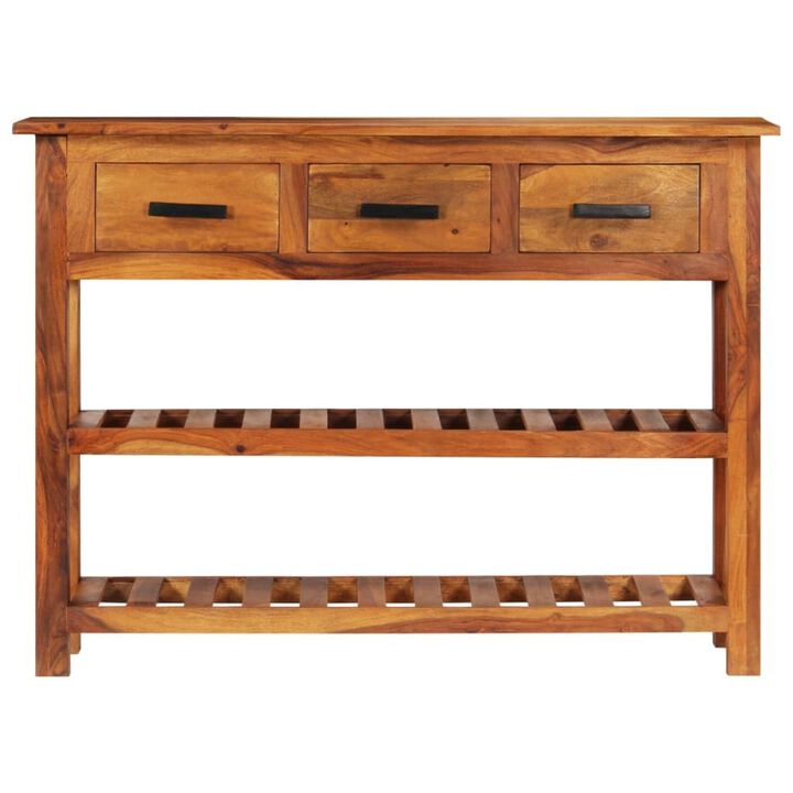 vidaXL Sideboard with 3 Drawers 43.3"x11.8"x31.5" Solid Acacia Wood