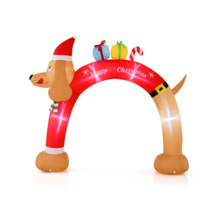 Hivvago 8 Feet Lighted Inflatable Christmas Dachshund Arch with Air Blower Hivvago 8 Feet Lighted Inflatable Christmas Dachshund Arch with Air Blower