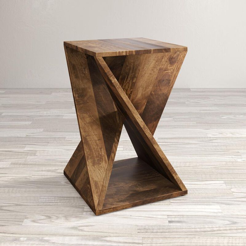 Jofran Solid Mango Hardwood Modern Angled Jasper Table