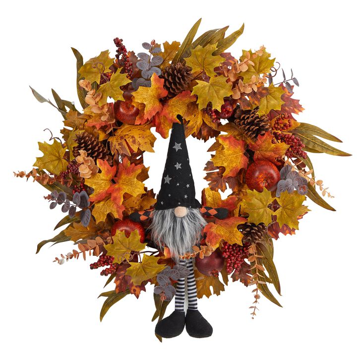Hivvago 28" Harvest Fall Gmone Artificial Autumn Wreath