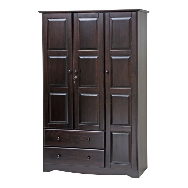 100% Solid Wood Grand 3-Door Wardrobe