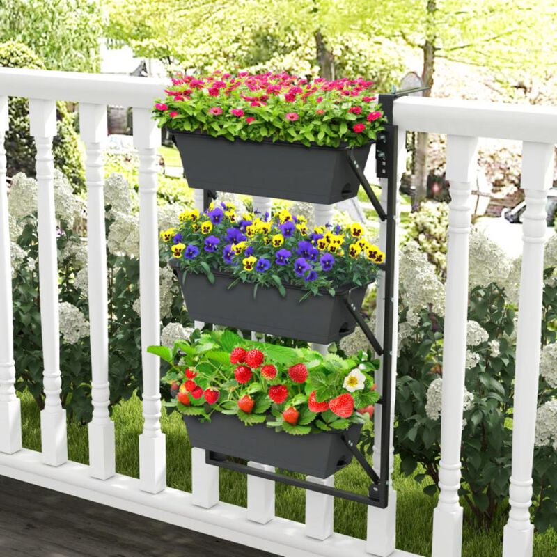 Hivvago Hanging Vertical Planter Wall-mounted Adjustable with Detachable Hooks