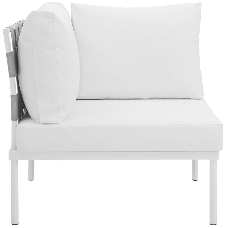 Modway - Harmony Outdoor Patio Aluminum Corner Sofa White White