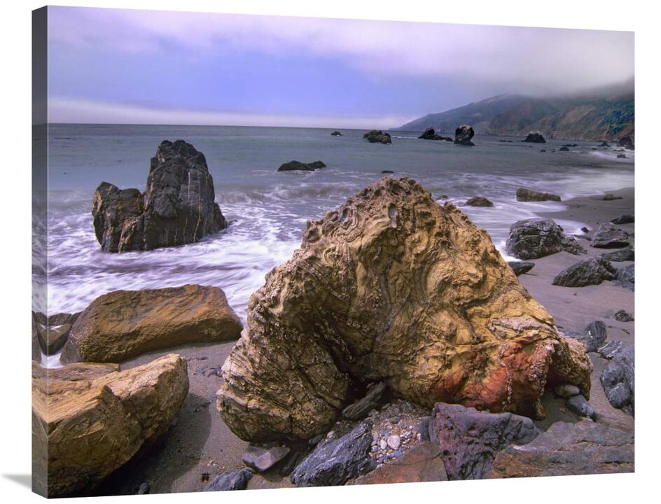 Rocks on Kirk Creek Beach, Big Sur, California-Canvas Art-35x28