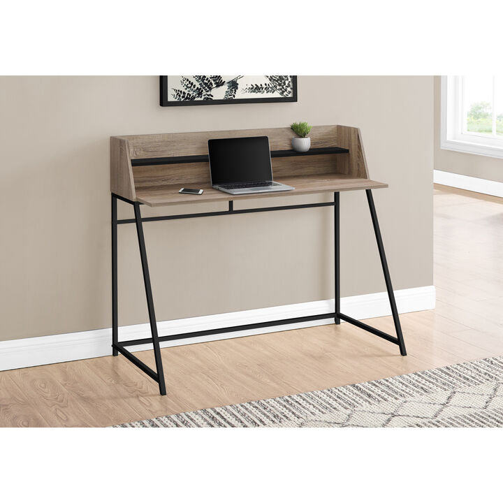 Monarch Specialties I 7546 Computer Desk, Home Office, Laptop, Storage Shelves, 48"L, Work, Metal, Laminate, Brown, Black, Contemporary, Modern