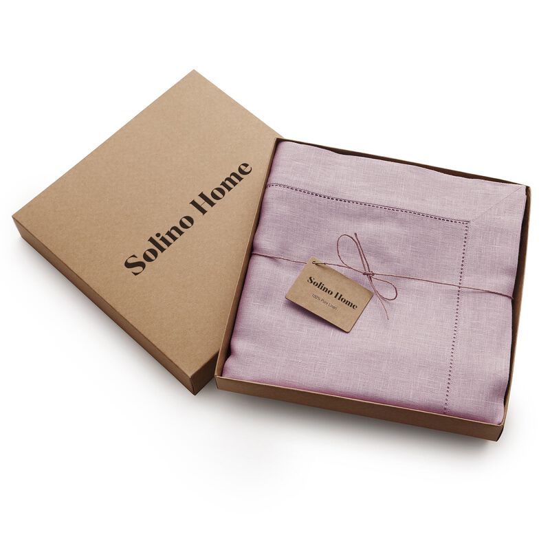Solino Home 100% Pure Linen Tablecloth | Classic Hemstitch