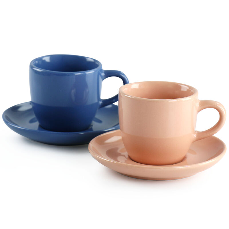 Mr. Coffee 12 Piece 3oz Stoneware Espresso Cup and Saucer Set in Assorted Colors