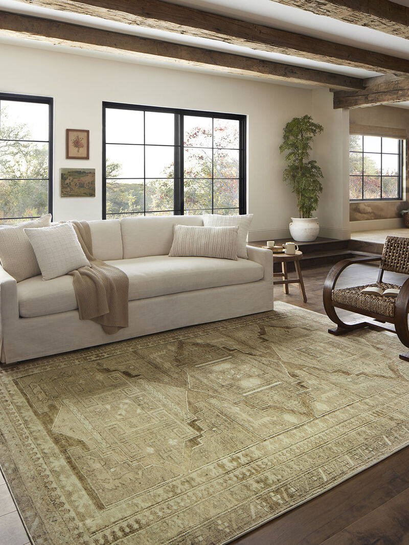 Sinclair SIN02 Khaki/Tobacco 3'6" x 5'6" Rug