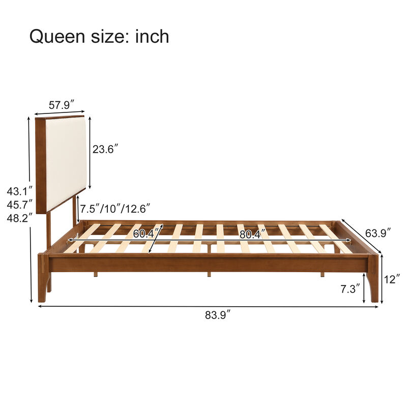 Merax Solid Platform Bed  with Headboard