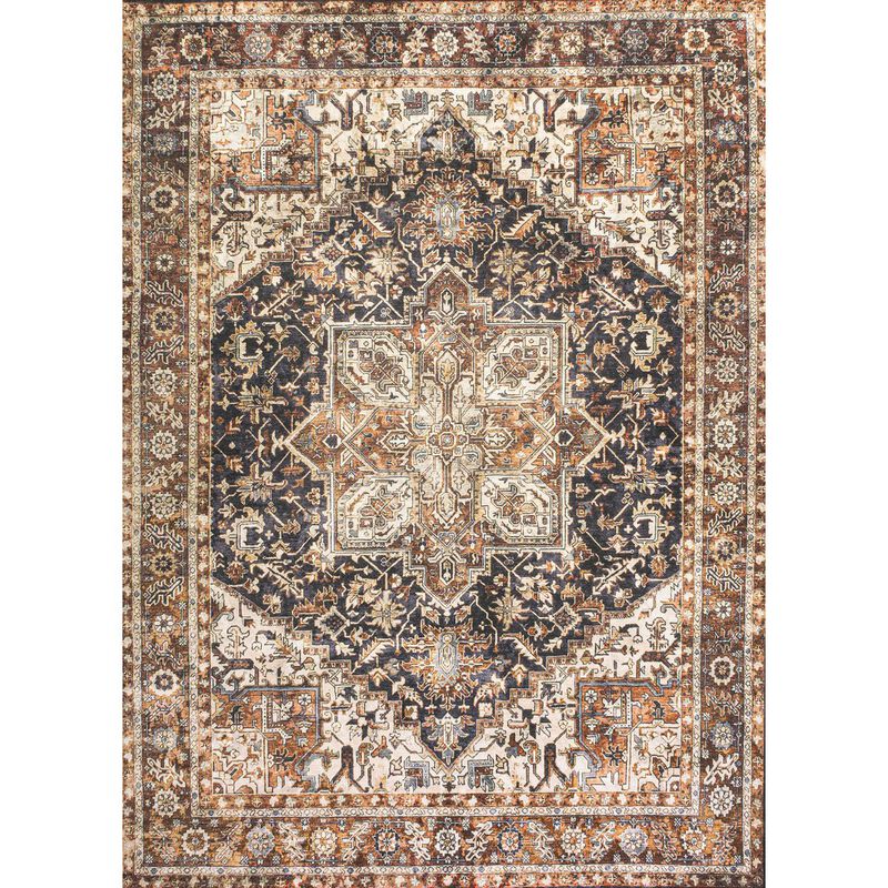 Chapell Chenille Mid-Century Medallion Machine-Washable Area Rug