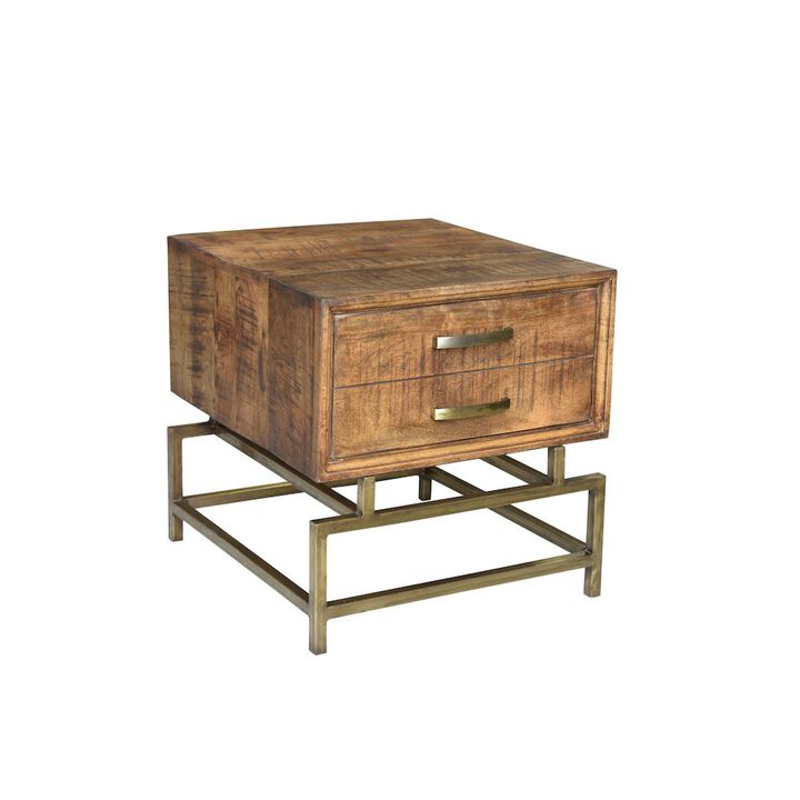 Mid-Century Goldbust 1-Drawer Side Table