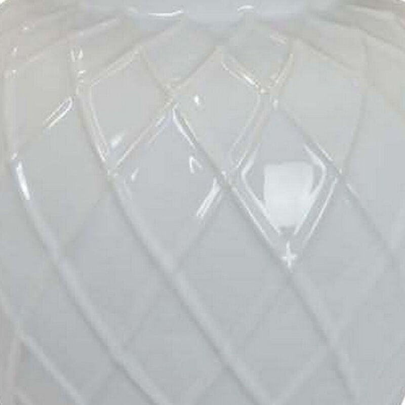 Livie 20 Inch Temple Ginger Jar, Geometric Design, Dome Lid, Ceramic, White - Benzara