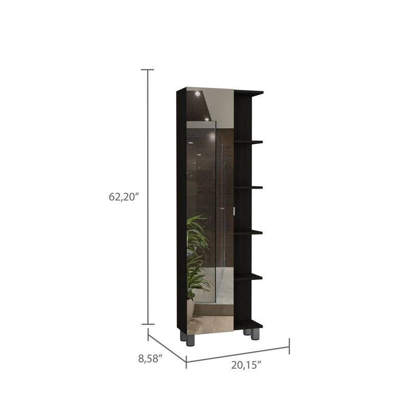 DEPOT E-SHOP Tucker 2 Piece Bathroom Set, Tatacoa Medicine Cabinet + Venus Mirrored Linen Cabinet, Black