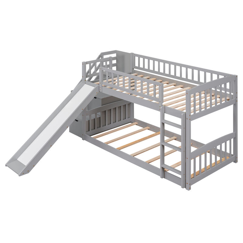 Merax Bunk Bed with 2 Drawers and Slide