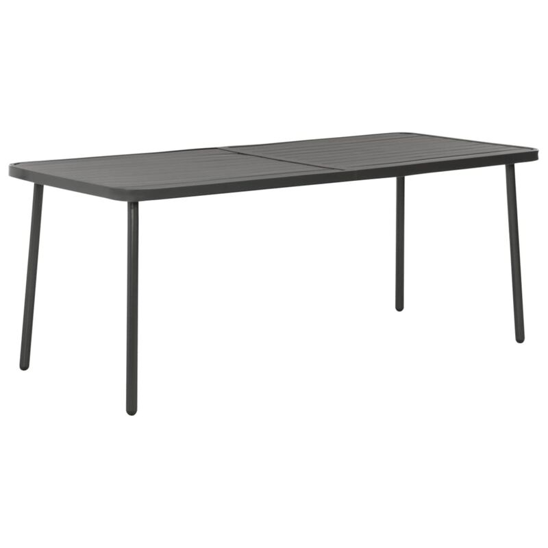 vidaXL 7 Piece Garden Dining Set Steel Dark Gray