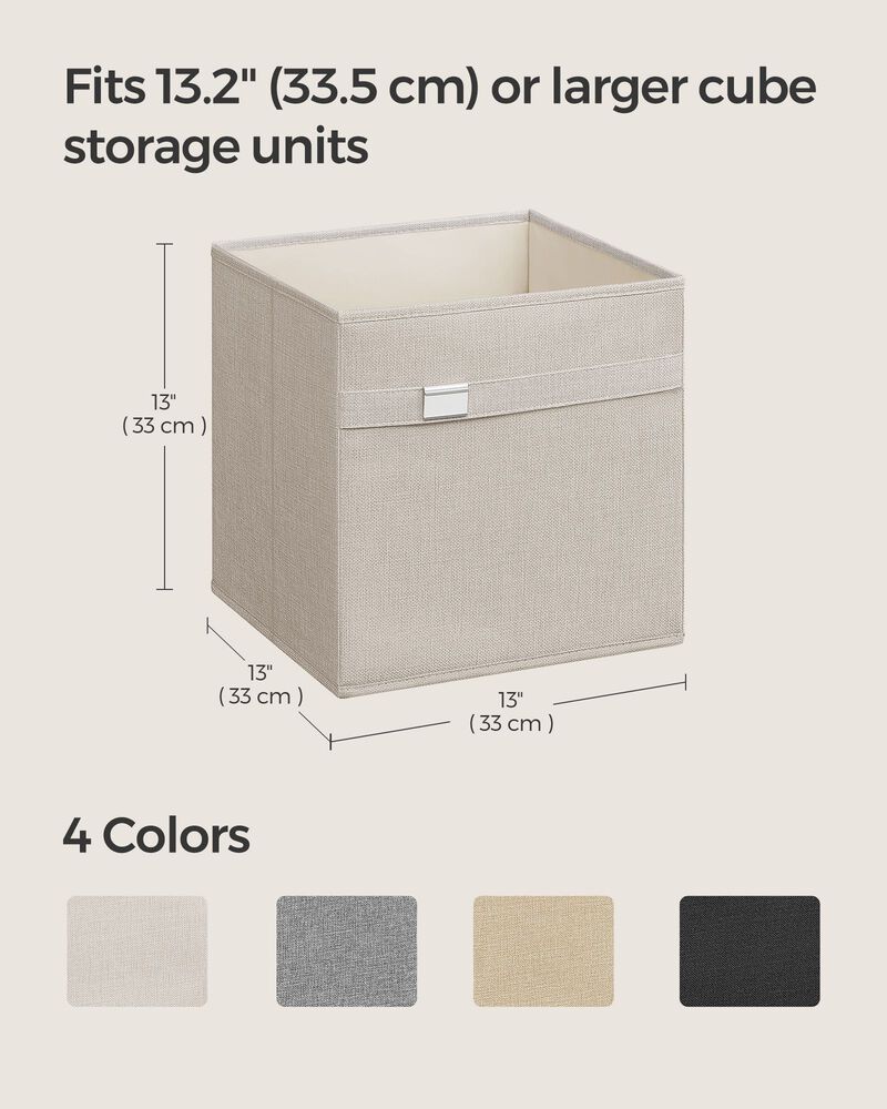 Set of 4 Storage Cubes with Double Handles for Easy Organization and Versatility