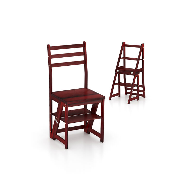 Multifunctional 3-in-1 Ladder Chair Display Plant Stand for Library Kitchen Office