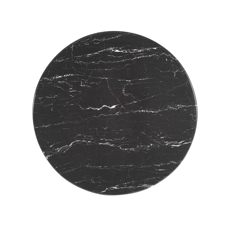 Modway - Lippa 28" Round Artificial Marble Dining Table Black Black