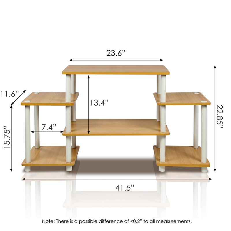 Turn-N-Tube No Tools Entertainment Center, Beech/White