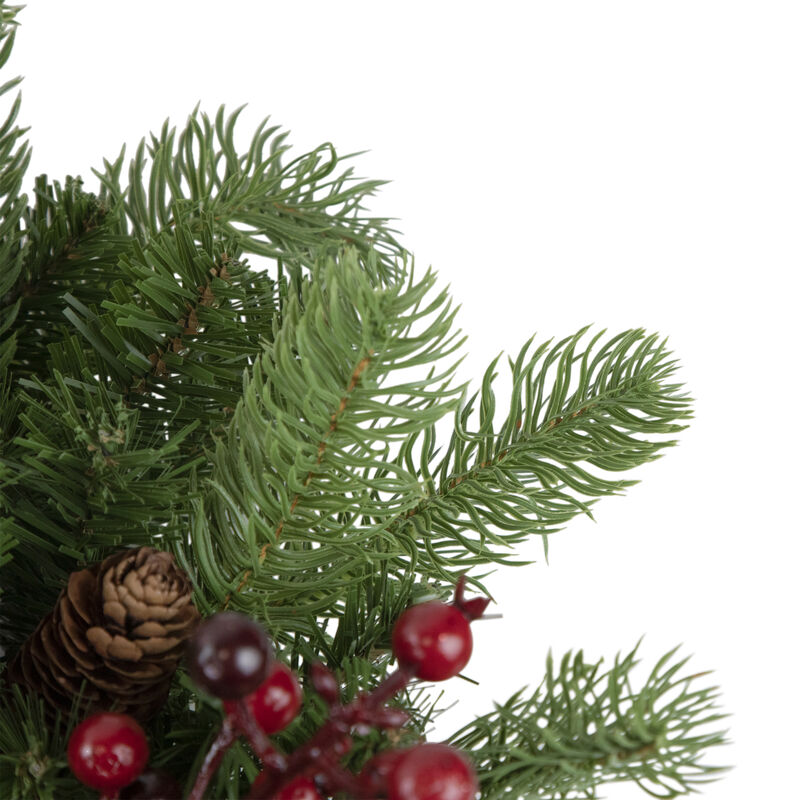 Noble Fir with Berries Artificial Christmas Wreath - 24-Inch  Unlit
