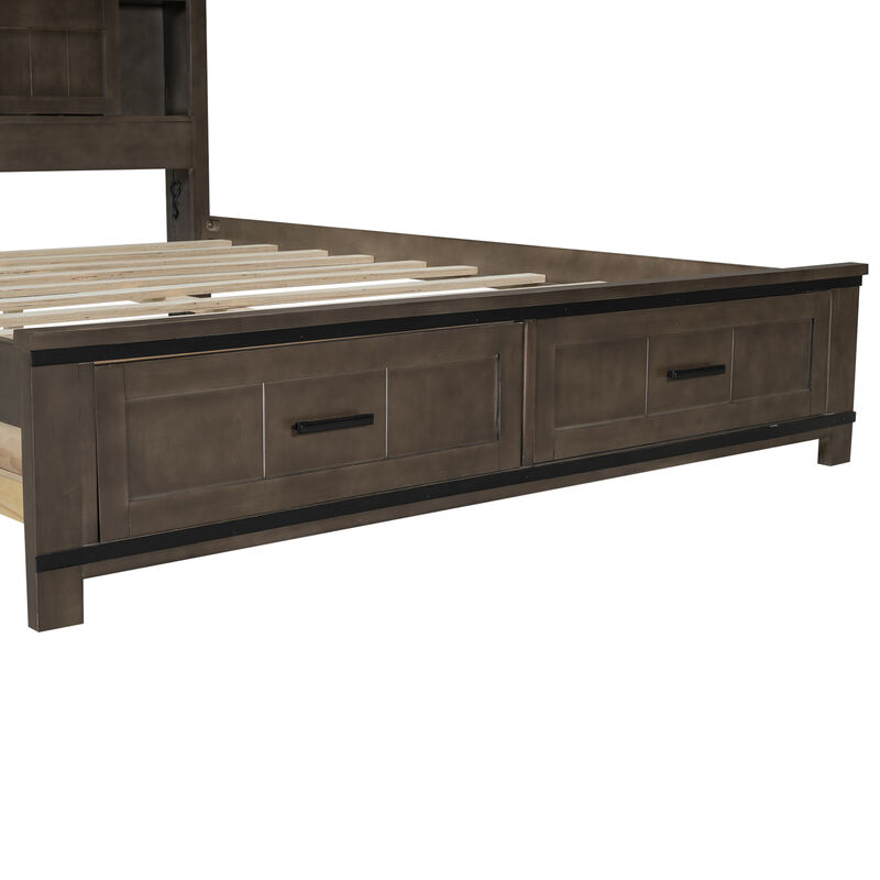 Merax LED Platform Bed with Headboard and USB