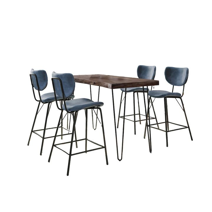 Jofran Nature's Edge Solid Acacia Five Piece Counter Height Dining Set