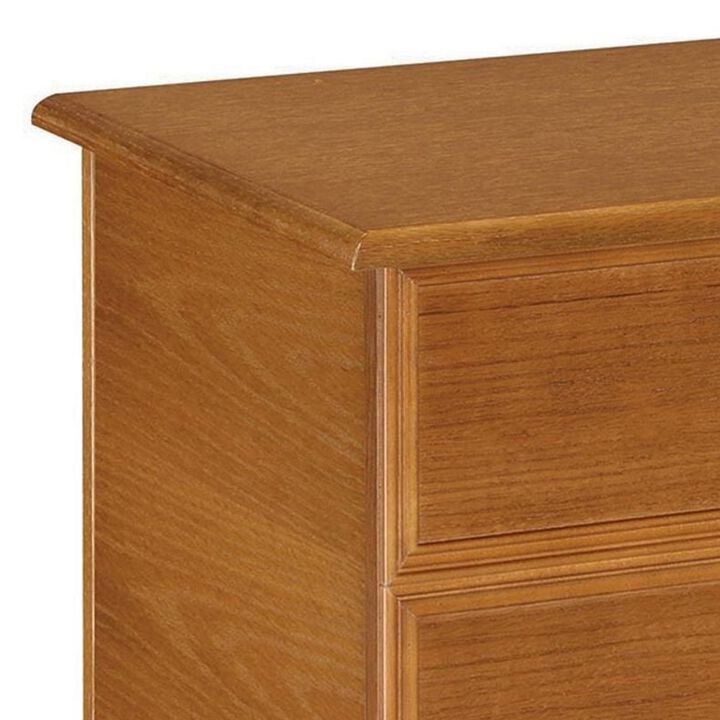 Chest with Molded Details and Lift Top Hidden Storage, Brown-Benzara