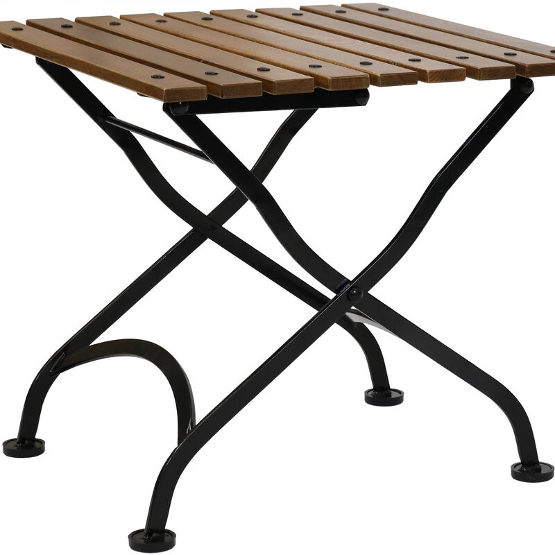 Sunnydaze Chestnut Wood Folding 20" Square Side Table