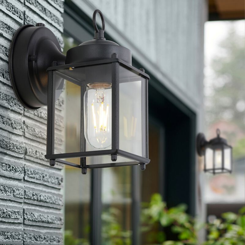 Boston 1-Light Farmhouse Industrial Iron/Glass Outdoor LED Sconce