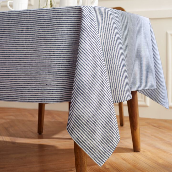 Solino Home 100% Pure Linen Tablecloth | Narrow Stripe
