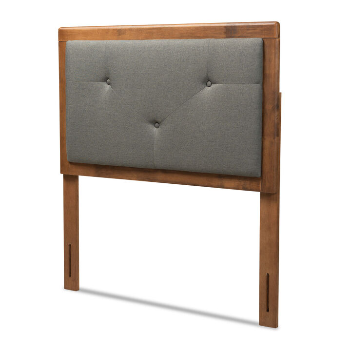 Baxton Studio Abner Modern Transitional Grey Fabric Upholstered Wood Twin Size Headboard