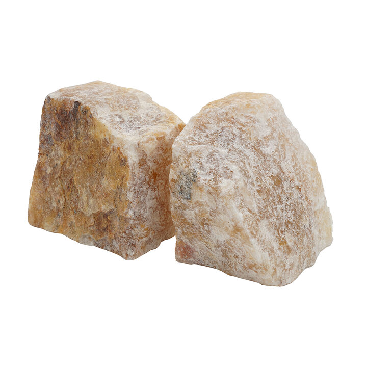 4 Inch Quartz Geode Bookend, Naturally Textured Shape, Brown and Beige-Benzara