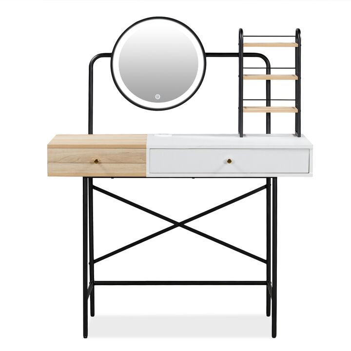 Merax Makeup Vanity Desk with 3-Mode Lighted Mirror