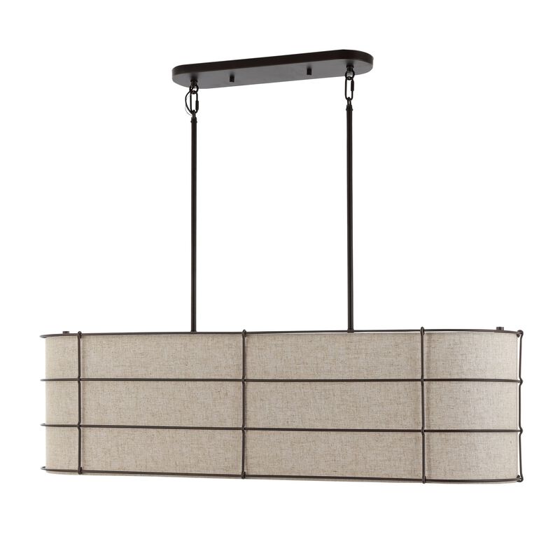 Chadwick 4-Light Rustic Farmhouse Iron Linear LED Pendant