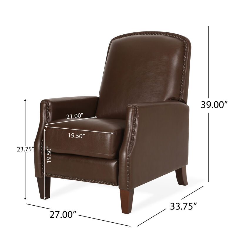 Merax PU Leather Recliner Chair with Rivets Design