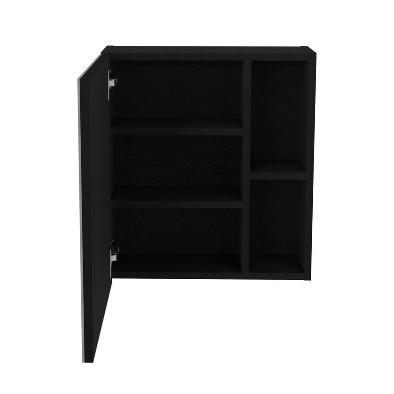 DEPOT E-SHOP Andes Medicine Single Door Cabinet With Mirror, Five Interior Shelves, White