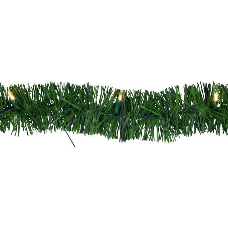 18' x 3" Pre-Lit Pine Artificial Christmas Garland  Warm White LED Lights