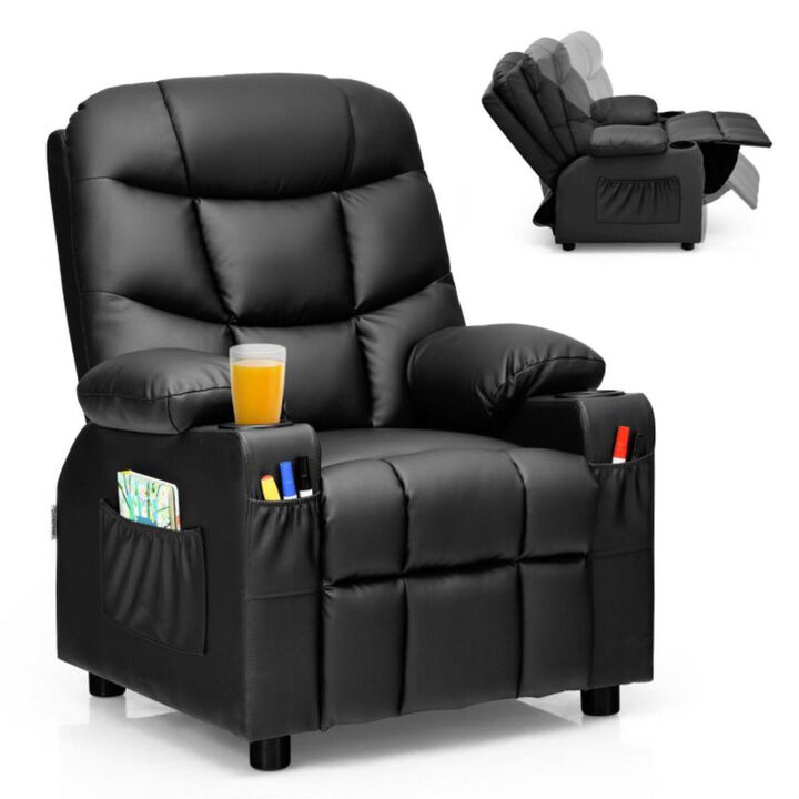 Hivvago Kids Recliner Chair with Cup Holder and Footrest for Children