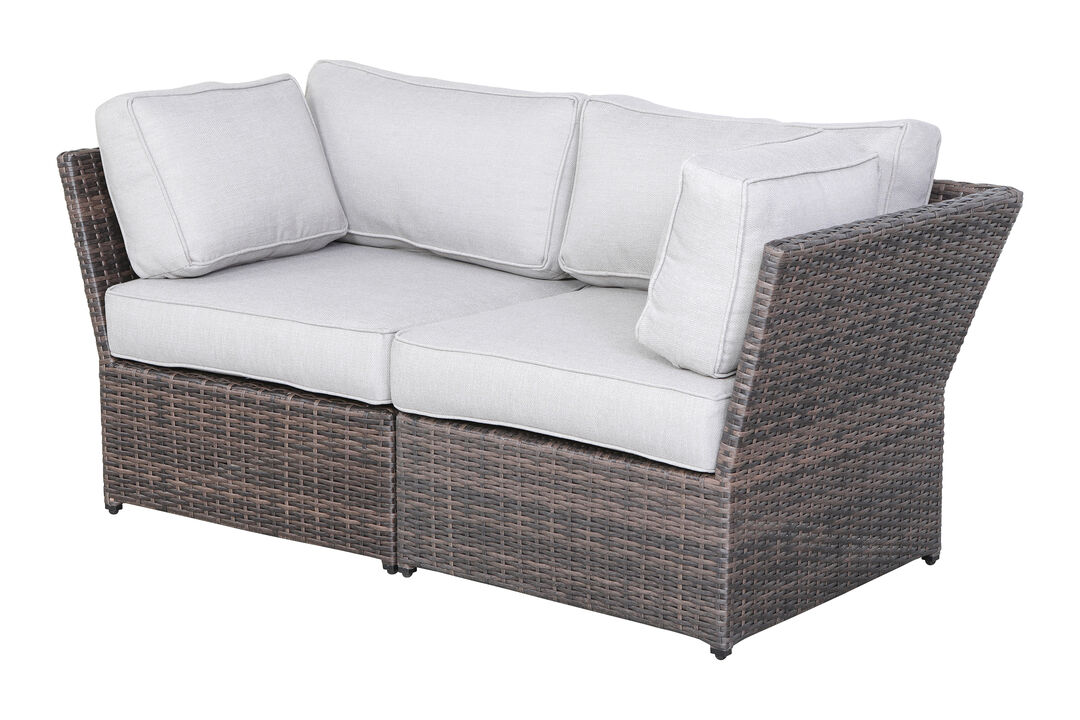 Living Source International Fully Assembled 66'' Wide Outdoor Wicker Loveseat with Cushions New