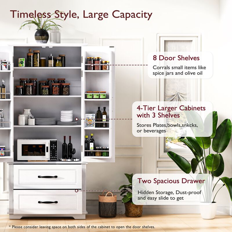 Merax Farmhouse Kitchen Pantry Cupboard Cabinet