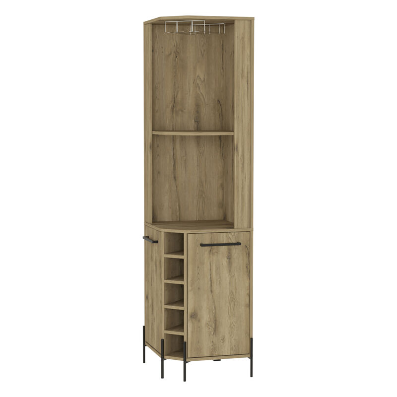 Sebago 5-Bottle 2-Shelf Bar Cabinet Macadamia
