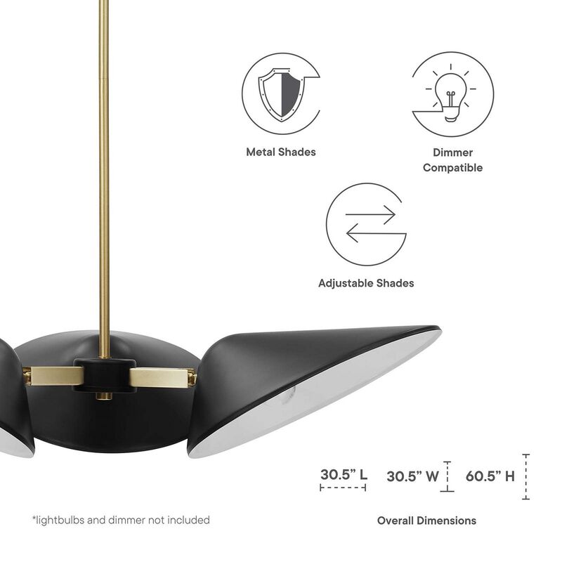 Journey 3-Light 3" Arm Pendant-Benzara