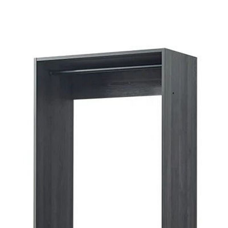 Dee Modular Closet System, 1 Metal Hanging Rod and 2 Drawer, Black Finish