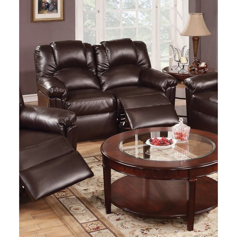 Motion Recliner Chair 1 Piece Glider Couch Living Room Furniture Brown Bonded Leather