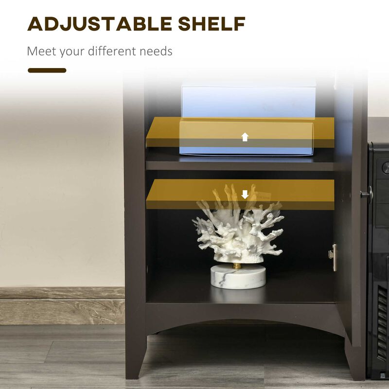 Coffee Walnut Workspace: L-Shaped Desk with Hutch and Storage