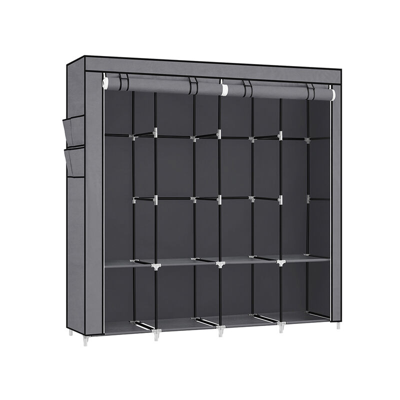 Portable Closet with Cover 4 Hanging Rods and Shelves