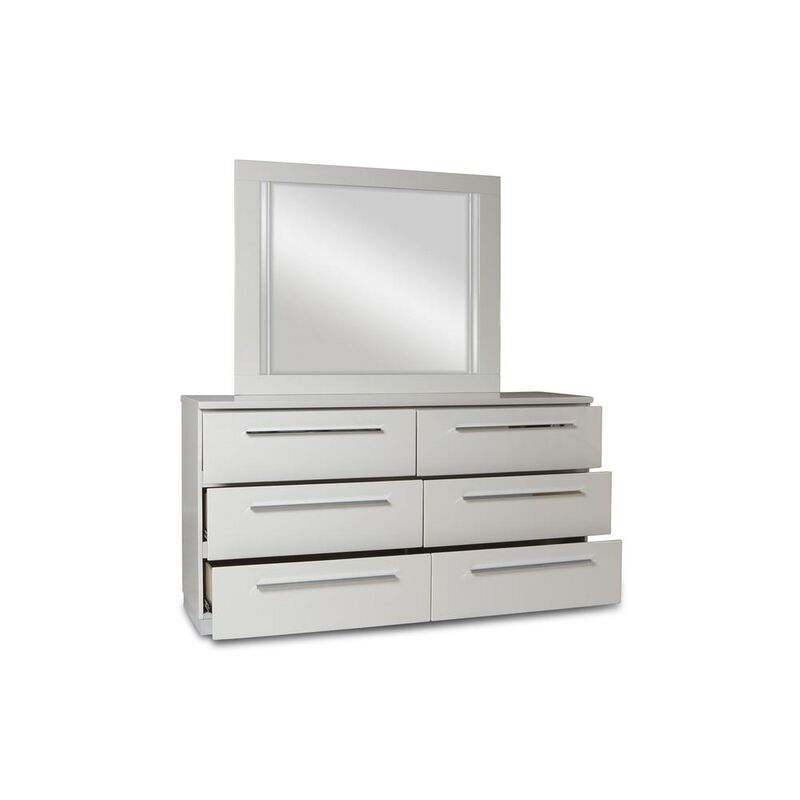New Classic Furniture Furniture Sapphire Wood 6-Drawer Dresser in White