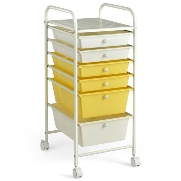 Hivvago 6 Drawers Rolling Storage Cart Organizer